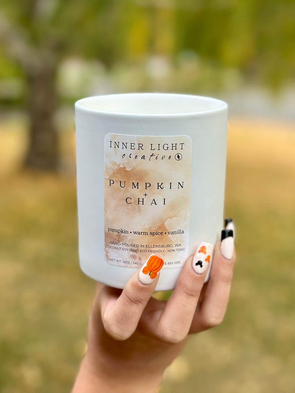 Pumpkin + Chai | 12oz Hand-Poured Coconut Soy Wax Candle