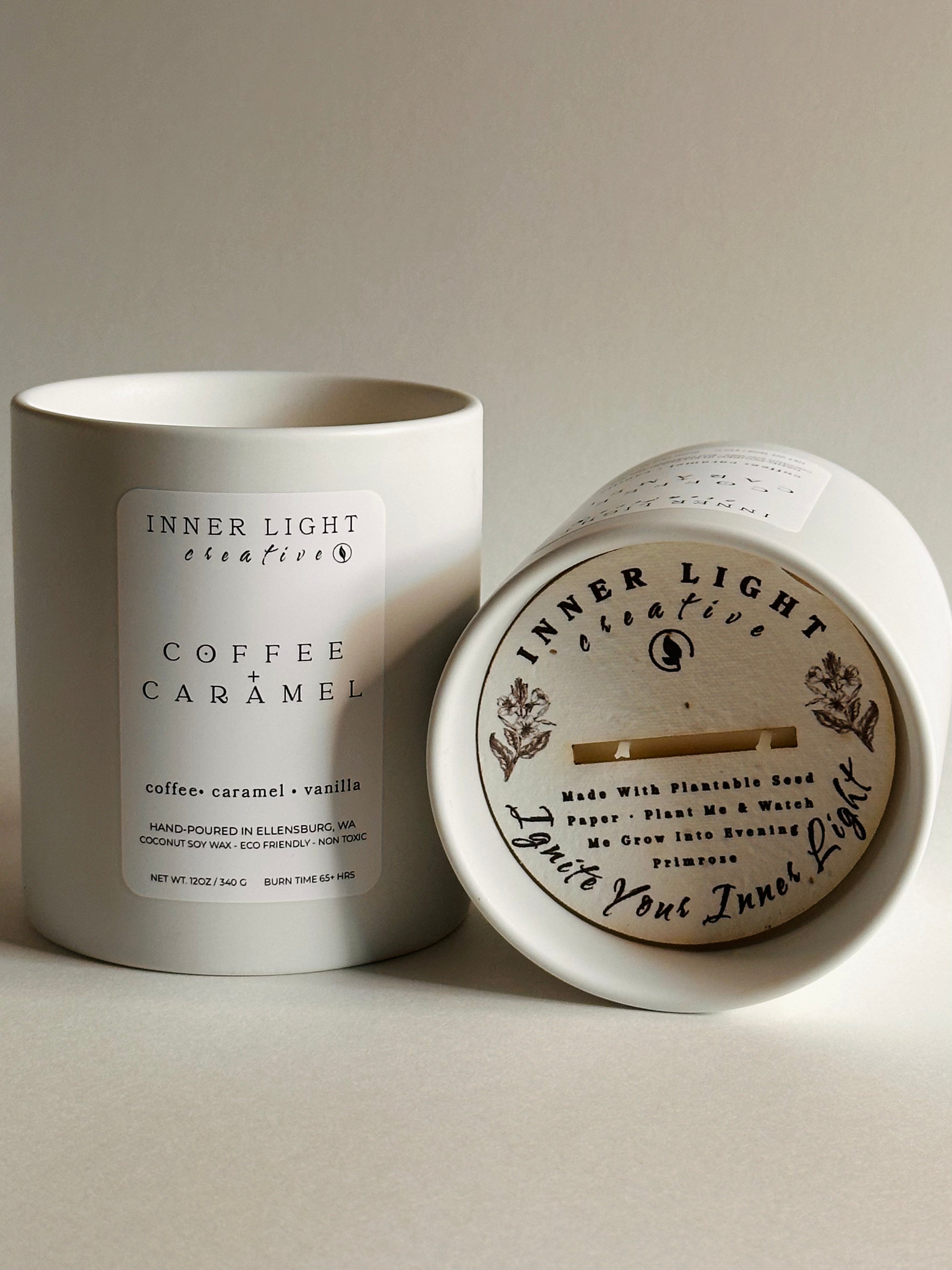 Coffee + Caramel | 12oz Hand-Poured Coconut Soy Wax Candle