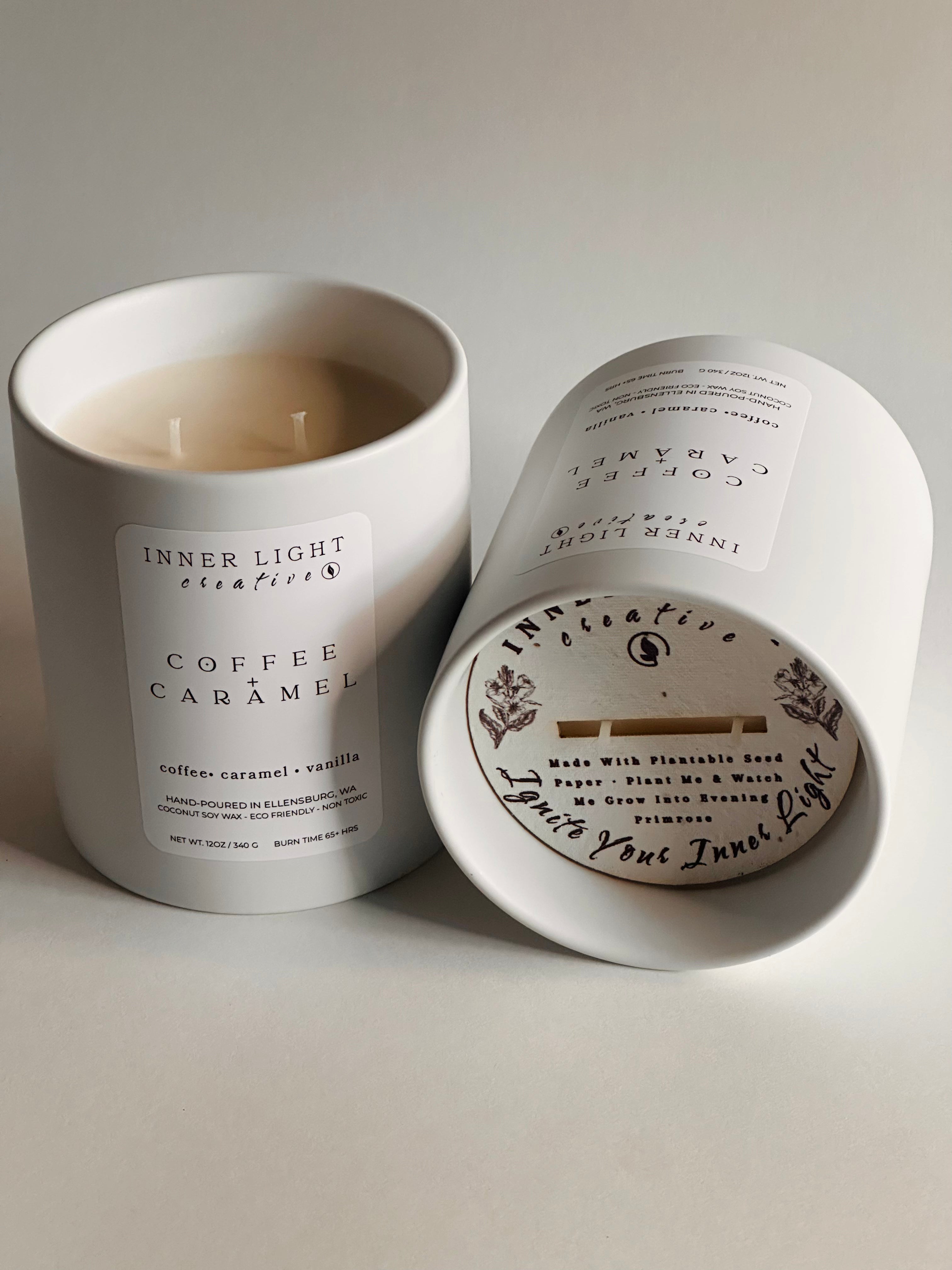 Coffee + Caramel | 12oz Hand-Poured Coconut Soy Wax Candle