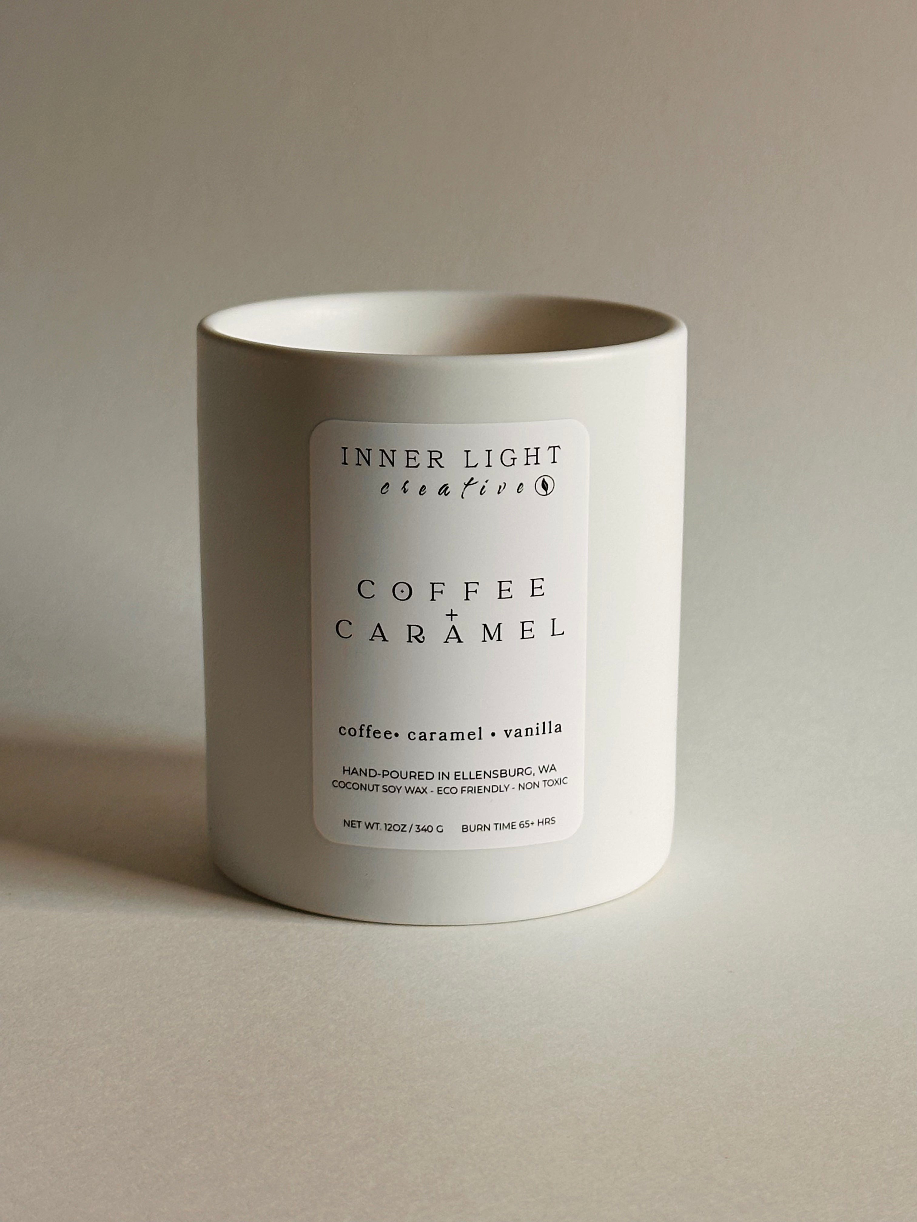 Coffee + Caramel | 12oz Hand-Poured Coconut Soy Wax Candle