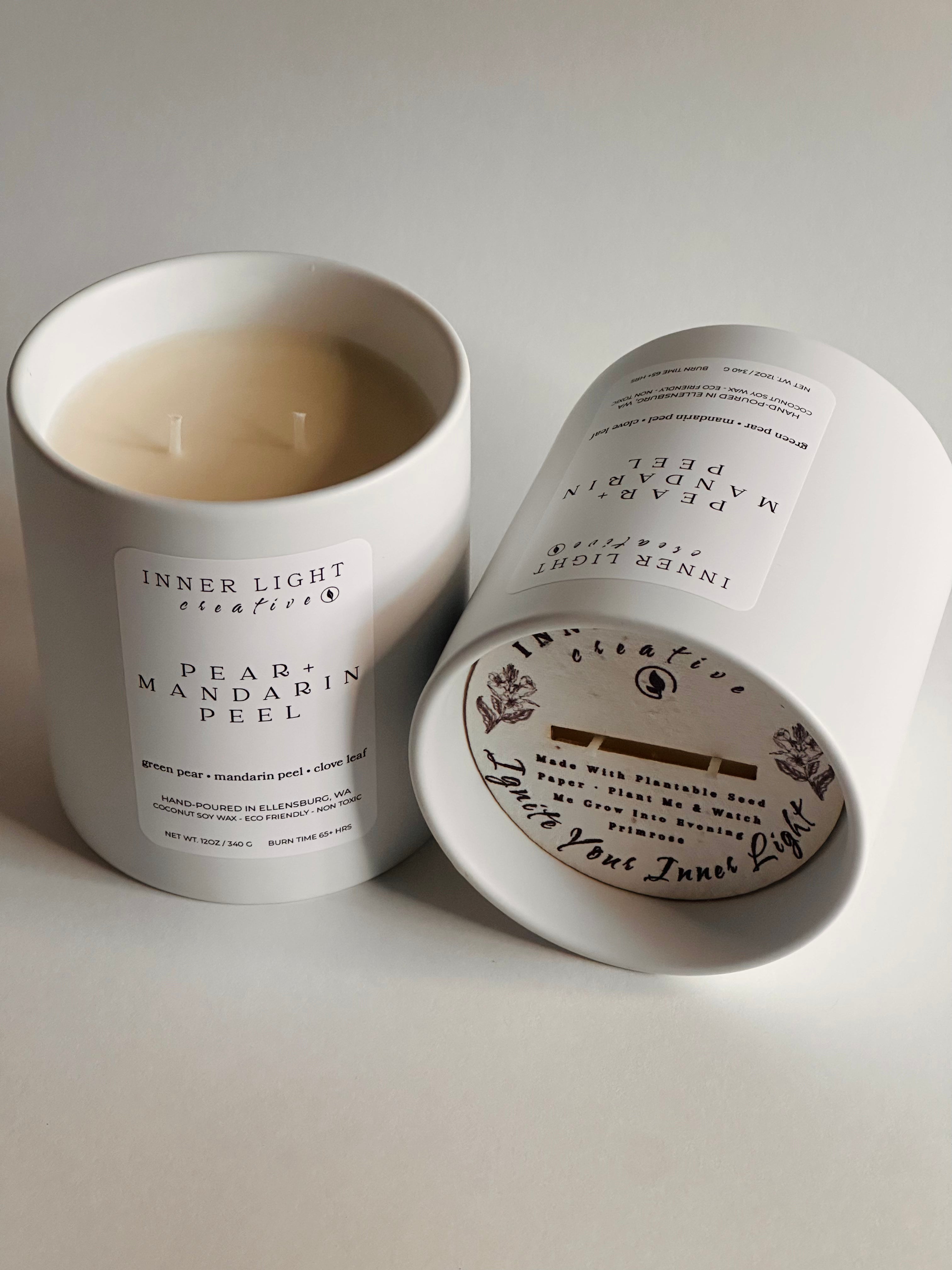 Pear + Mandarin Peel | 12oz Hand-Poured Coconut Soy Wax Candle
