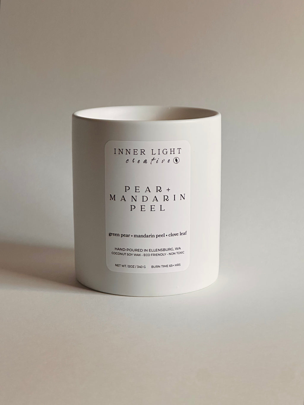 Pear + Mandarin Peel | 12oz Hand-Poured Coconut Soy Wax Candle