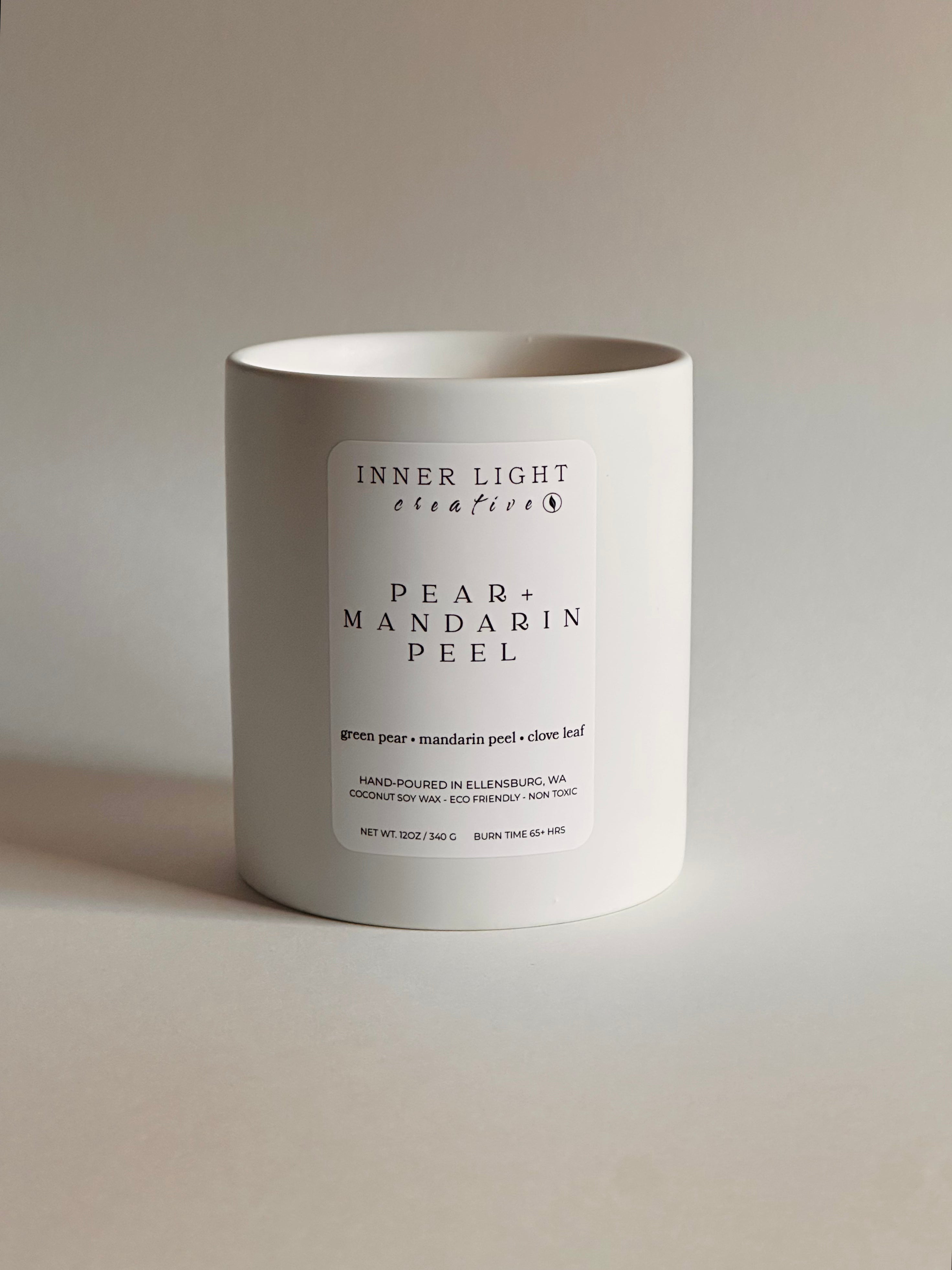 Pear + Mandarin Peel | 12oz Hand-Poured Coconut Soy Wax Candle