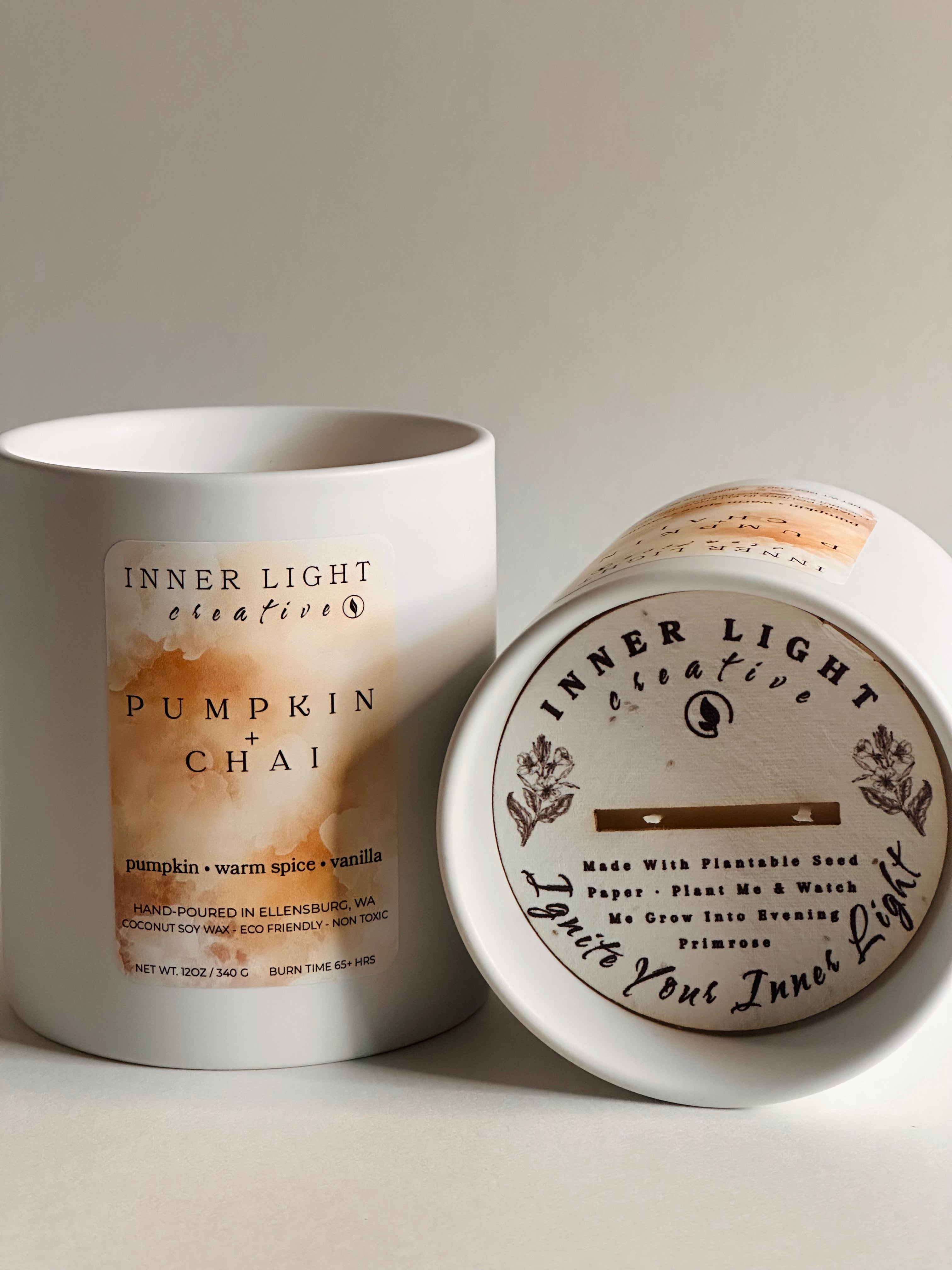 Pumpkin + Chai | 12oz Hand-Poured Coconut Soy Wax Candle