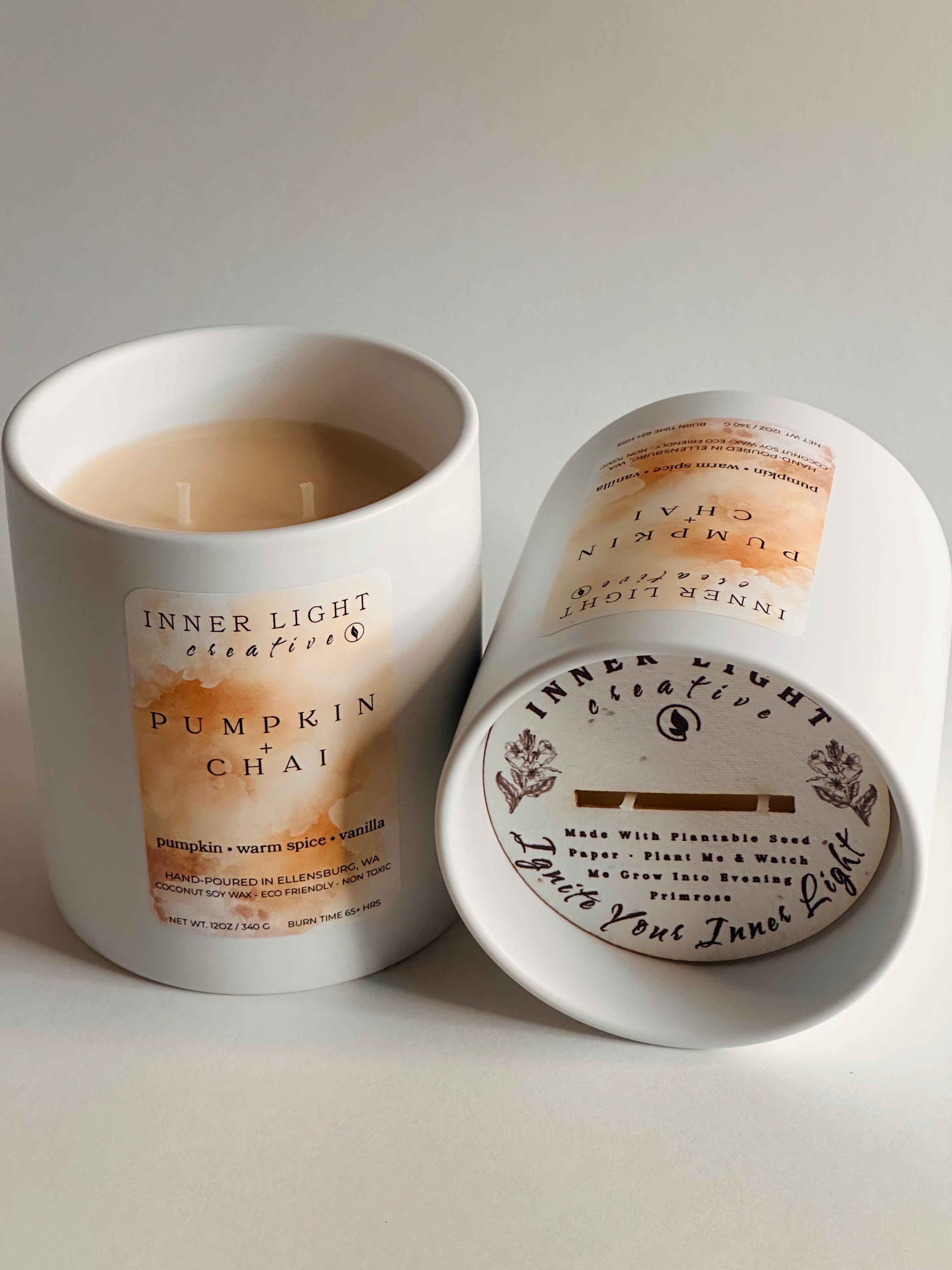 Pumpkin + Chai | 12oz Hand-Poured Coconut Soy Wax Candle