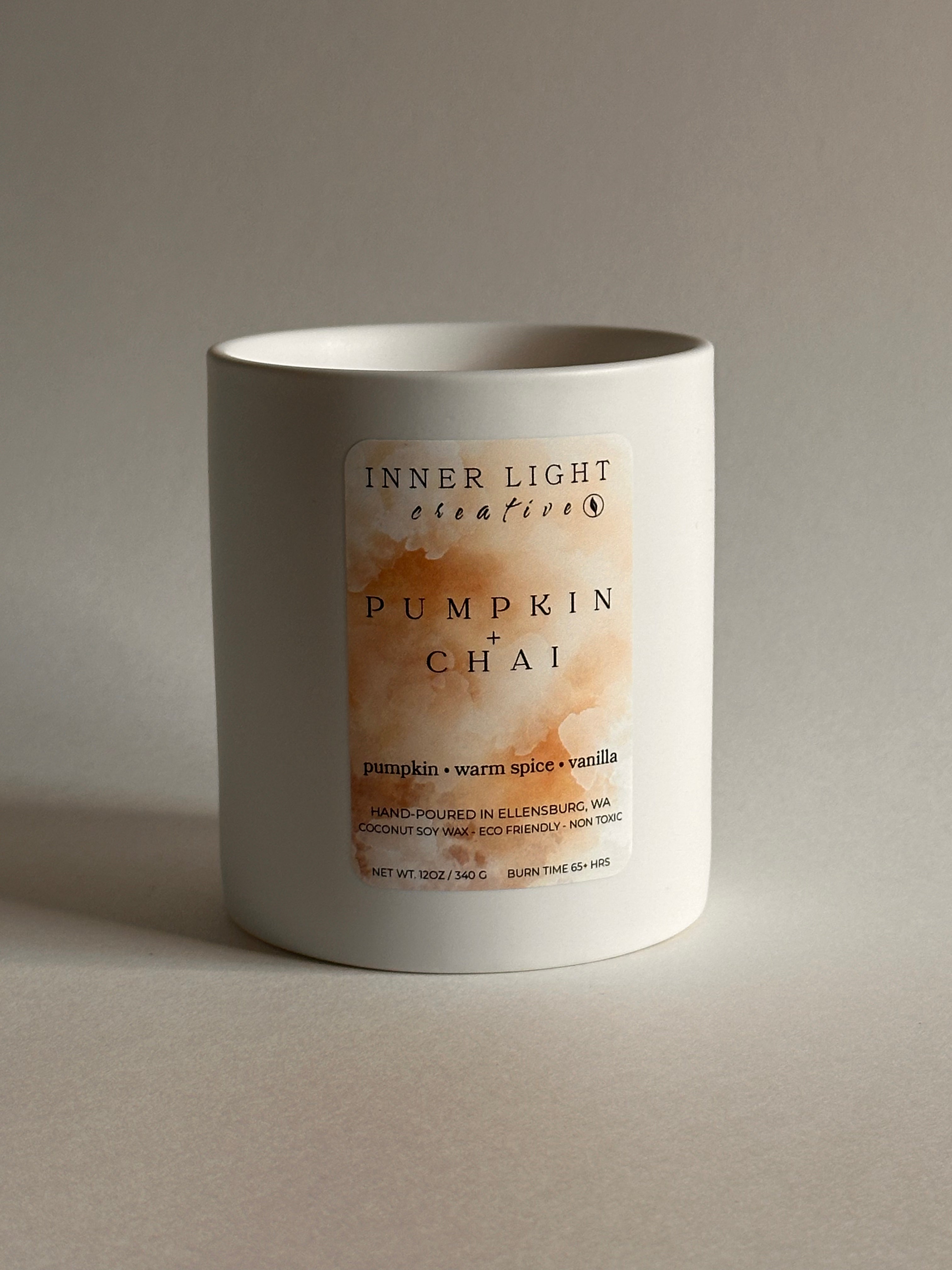 Pumpkin + Chai | 12oz Hand-Poured Coconut Soy Wax Candle