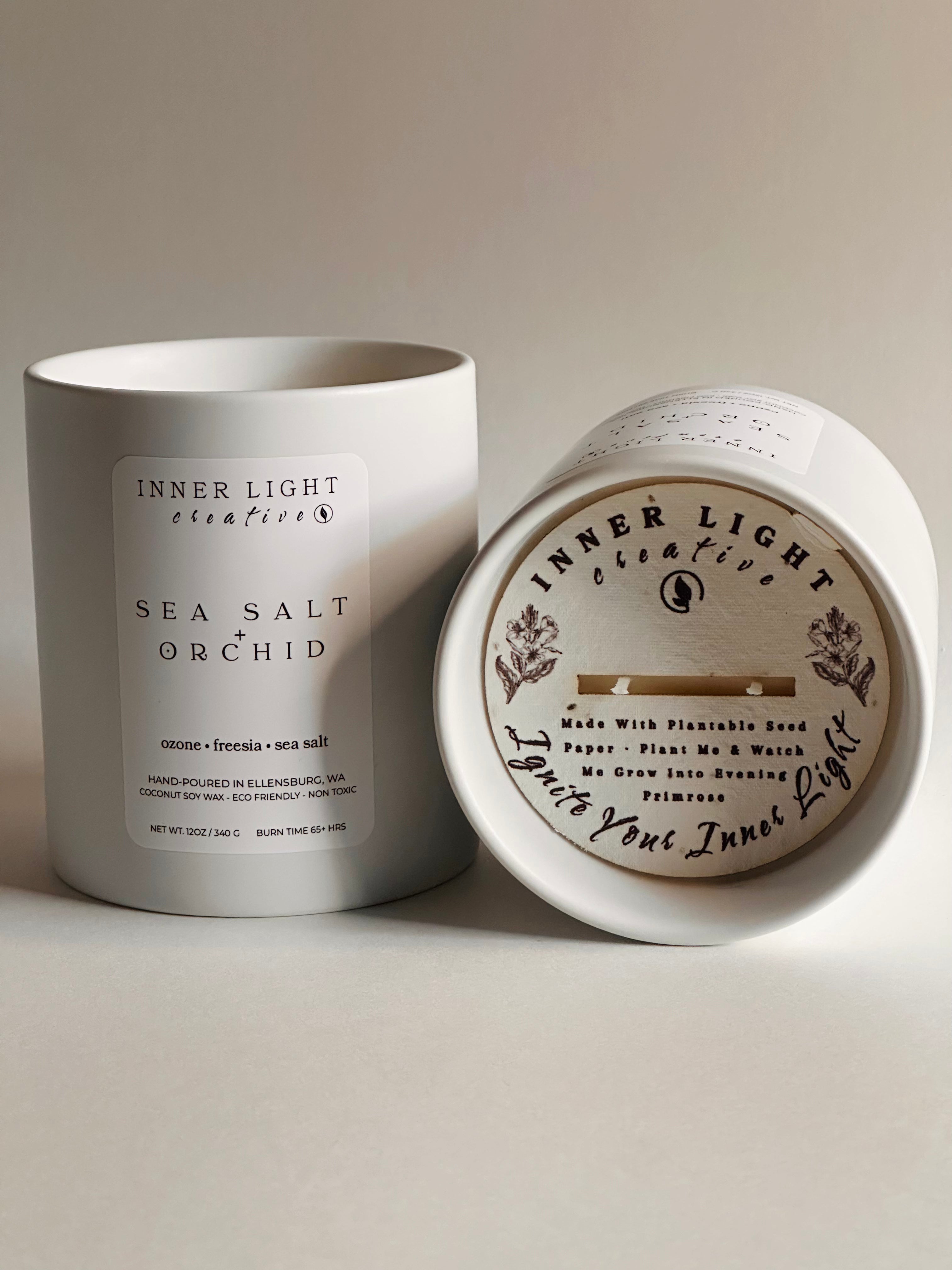 Sea Salt + Orchid | 12oz Hand-Poured Coconut Soy Wax Candle