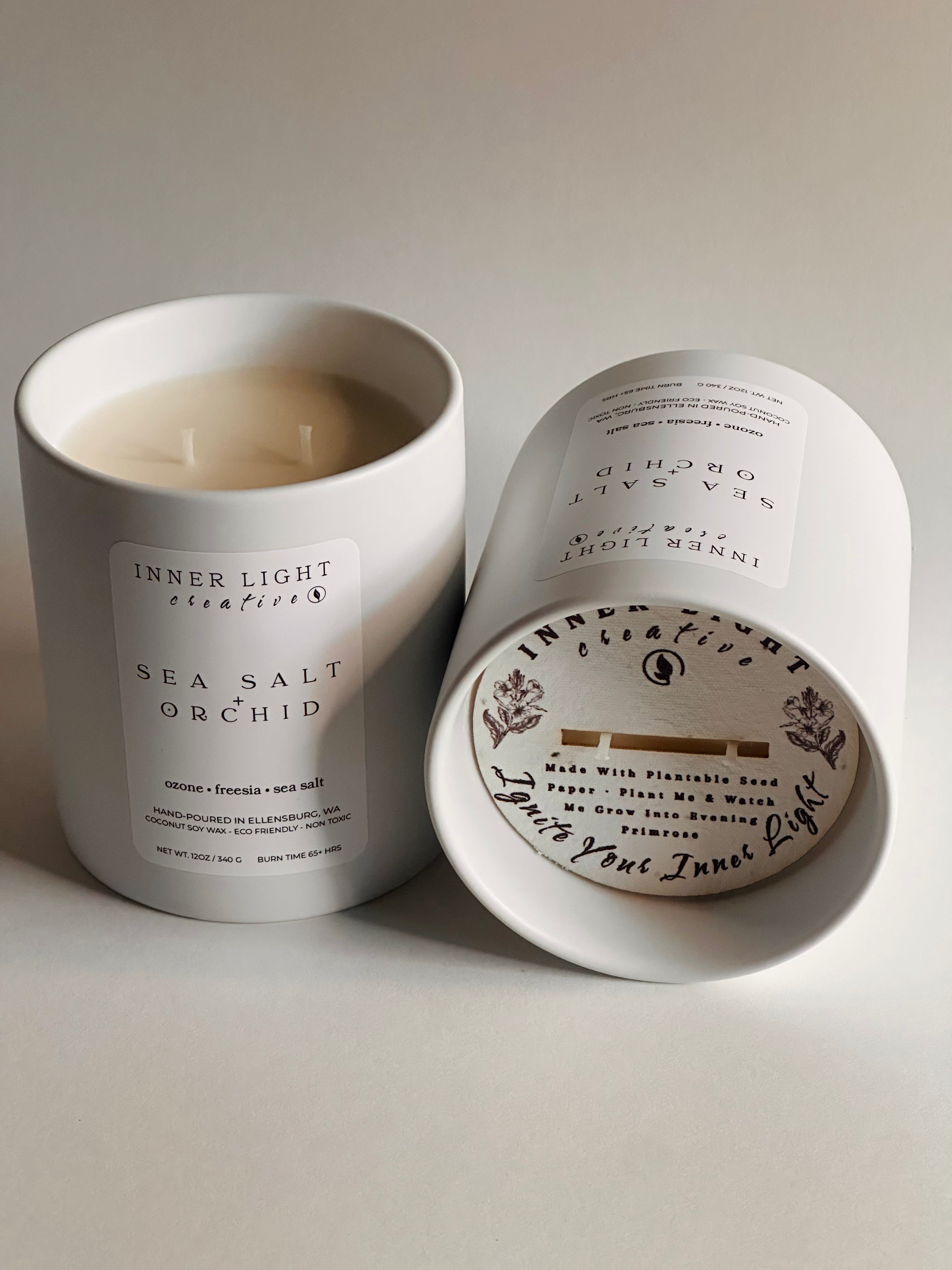 Sea Salt + Orchid | 12oz Hand-Poured Coconut Soy Wax Candle
