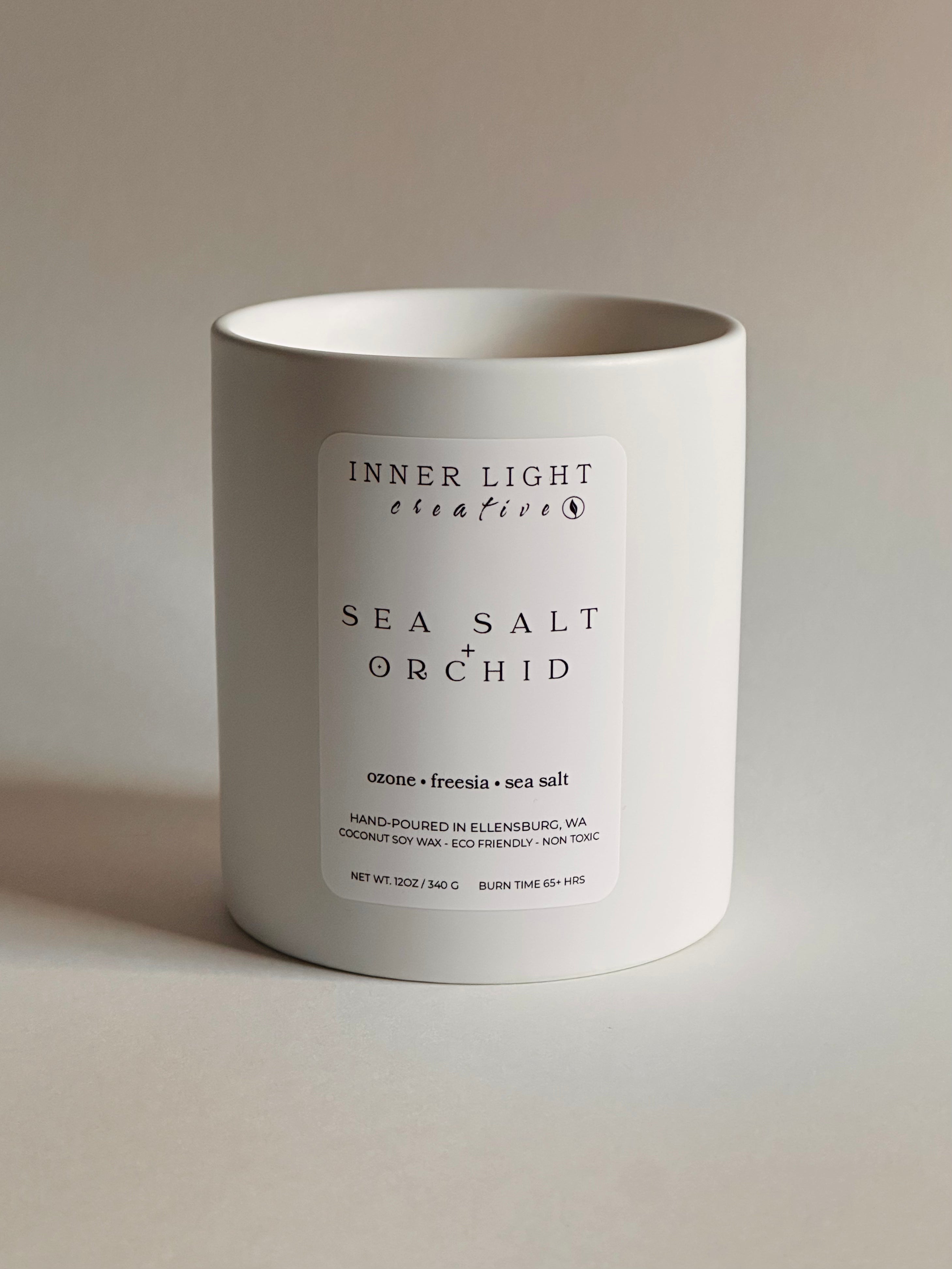 Sea Salt + Orchid | 12oz Hand-Poured Coconut Soy Wax Candle